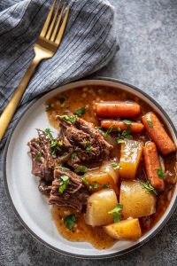 Slow Cooker Pot Roast with Carrots and Onion